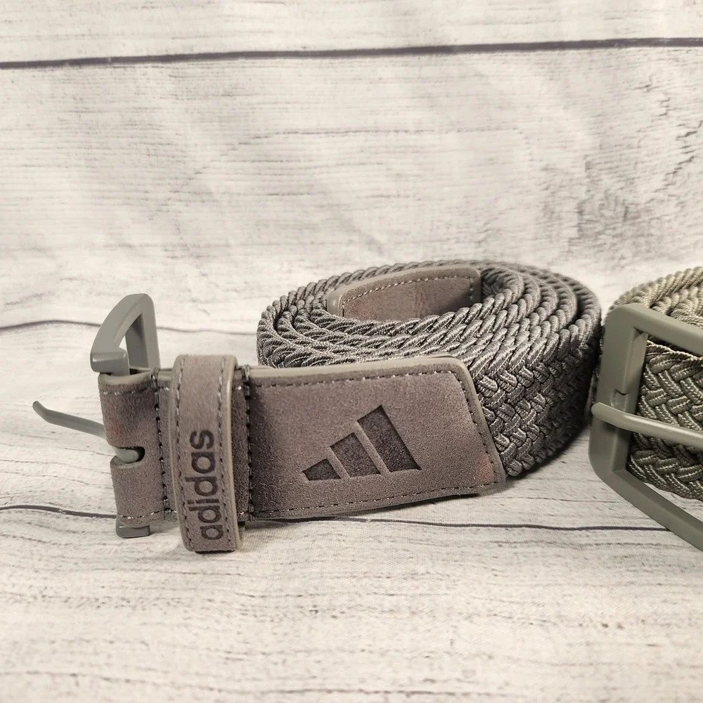 Adidas Mens 3 Pack Braided Stretch Golf Belts Gray Olive Navy Blue Woven